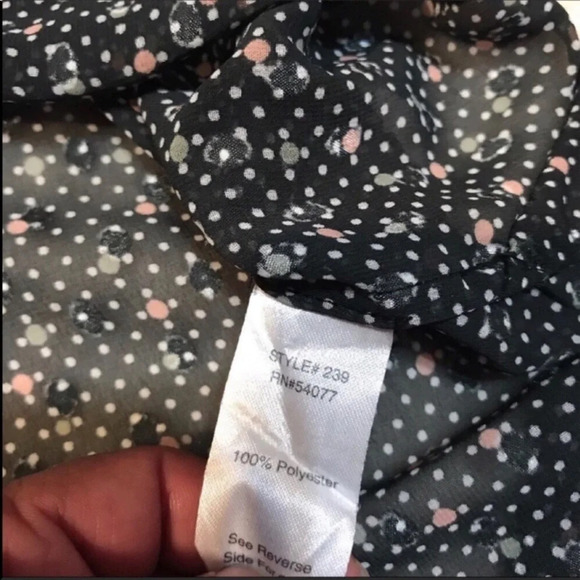 Cabi Style 239 Black Swiss Dot Sheer Blouse Size S - Picture 5 of 7